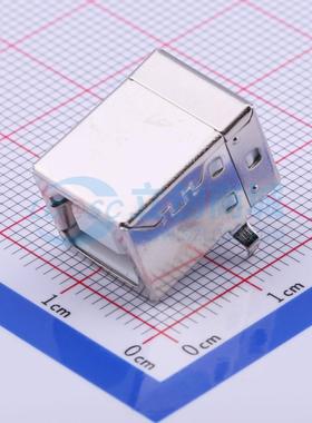 USB连接器 U-USBBR04P-F001 插件 白胶 铜壳 Type-B 弯插 原装
