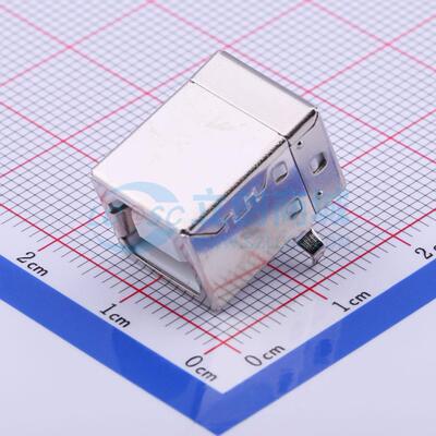 USB连接器 U-USBBR04P-F001 插件 白胶 铜壳 Type-B 弯插 原装