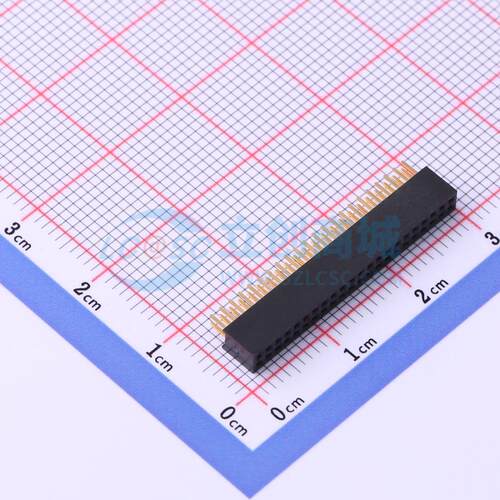 排母 X1321FV-2x22-C43D24 插件,P=1.27mm 2x22P 方孔 电子元器件