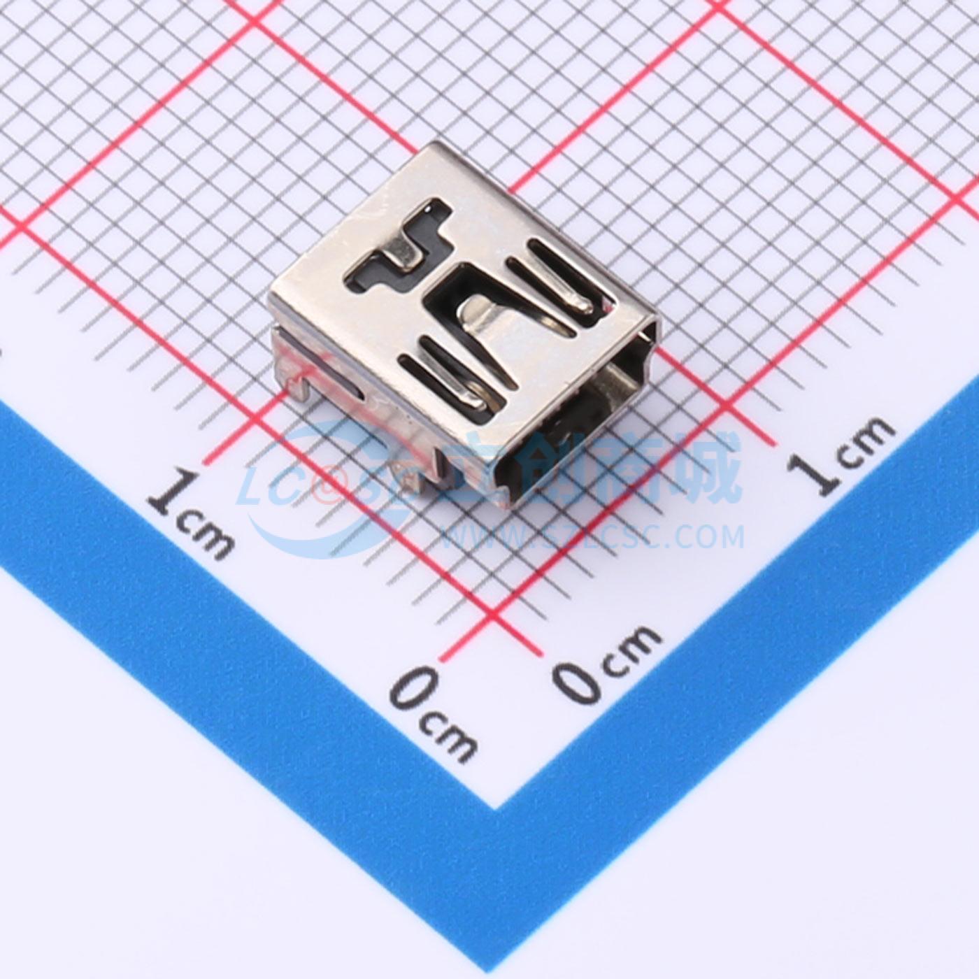USB连接器 U214-051N-4BR84 插件 MINI USB连接器 5P插件 长9.2MM