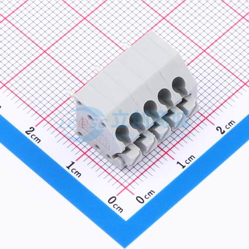 弹簧式接线端子 MX250-3.5-05P-B-GY01-Cu-A P=3.5mm(交错脚) 3.5