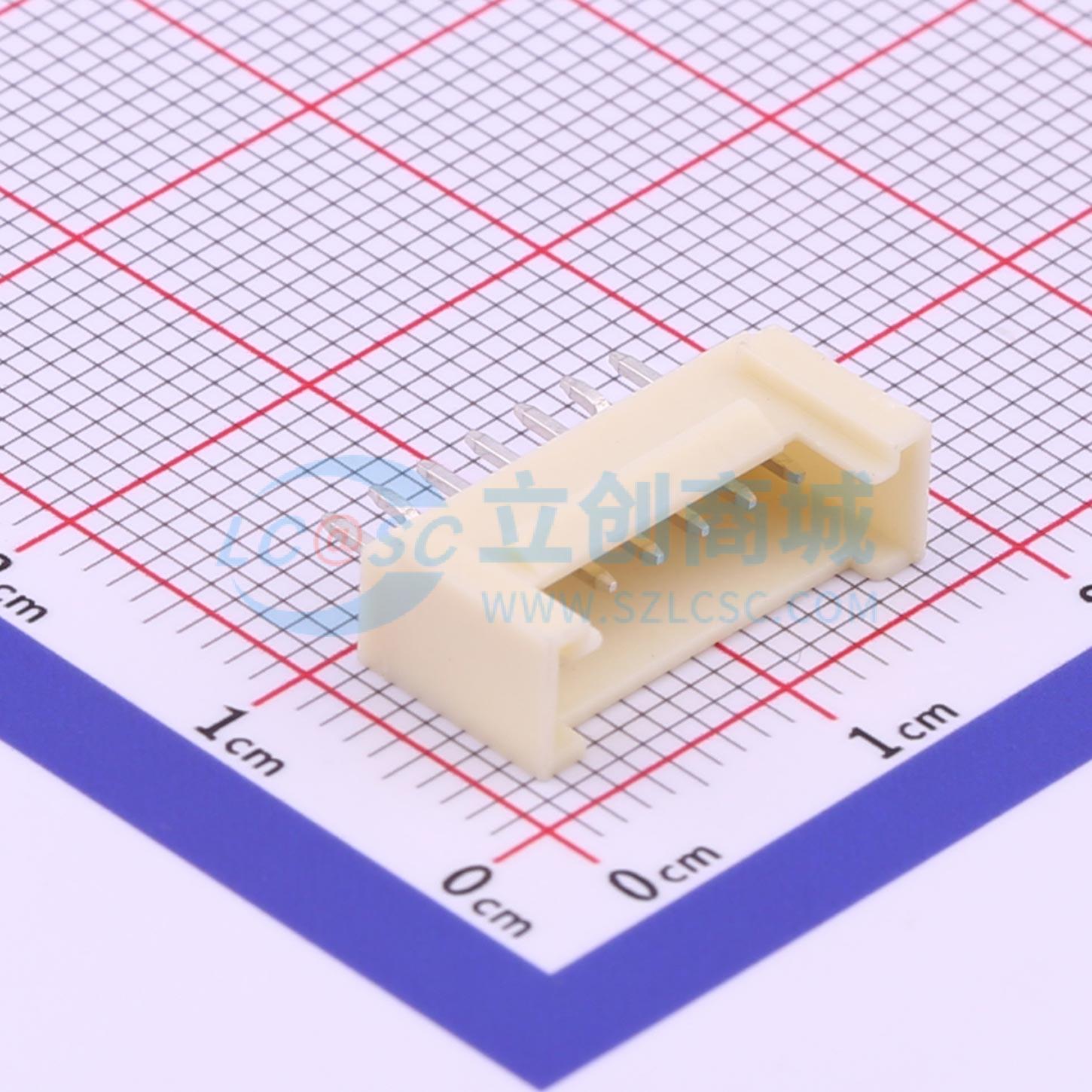 线对板针座 WF2005-WS07E01 插件,P=2mm 1x7P 直插 电子元器件