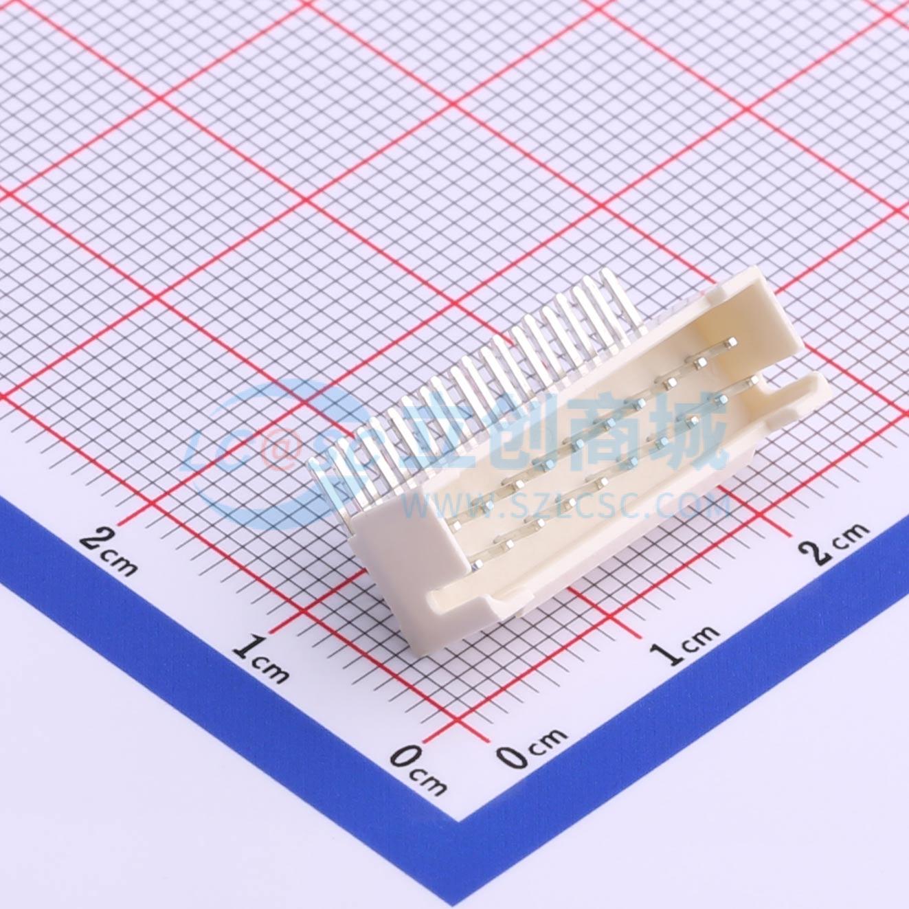 线对板针座 HX20028-20WAP 弯插,P=2mm 2x10P 弯插 电子元器件