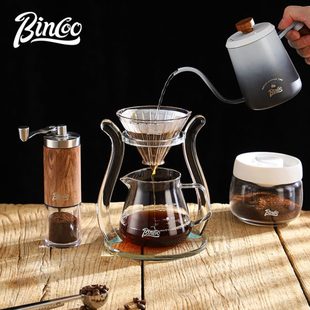 B手咖啡享oin杯过滤壶家用器oc支架分收纳冲具玻璃手冲咖啡壶套装