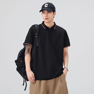 t恤翻领保罗衫 短袖 纯色凉感拼接假两件男士 男夏季 polo衫