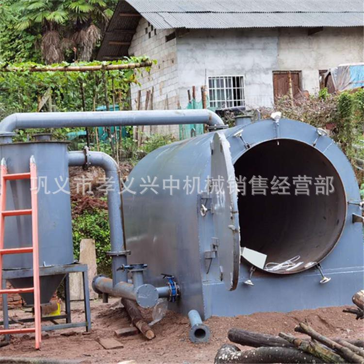 广西新式炭化炉 干馏式山核桃壳炭化炉设备 卧式木炭设备