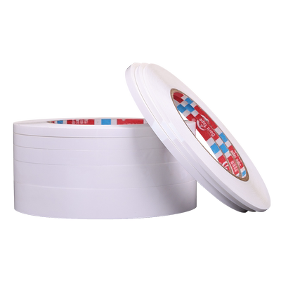 乳白色抗拉撕不断离型膜薄膜透明PET双面胶耐高温强粘保温袋封口胶彩盒文件粘贴0.1mm厚PET双面胶