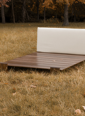 【红橡木】栖作晚秋实木床架软包排骨架双人大床主卧家居现代靠背