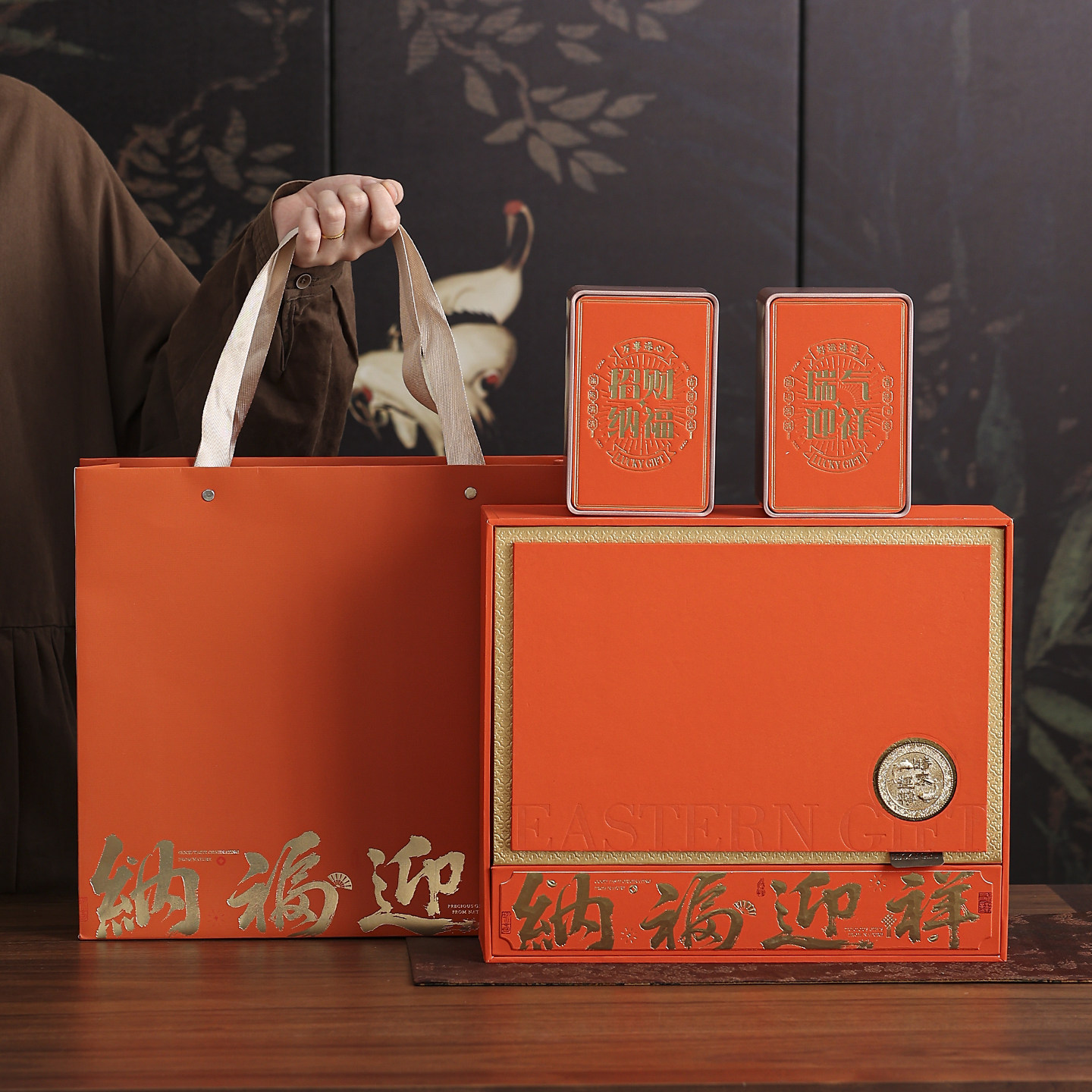 中秋新中式马口铁茶叶罐礼盒装通用茶饼泡袋茶盒包装节日送礼定制