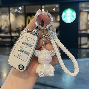 适用奇瑞钥匙套QQ冰淇淋小蚂蚁艾瑞泽5X3X瑞虎9/8探索06壳包扣女