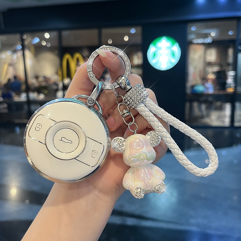 适用奔驰smart精灵一号5号钥匙套新斯玛特3包巴博斯Pro扣男女士壳