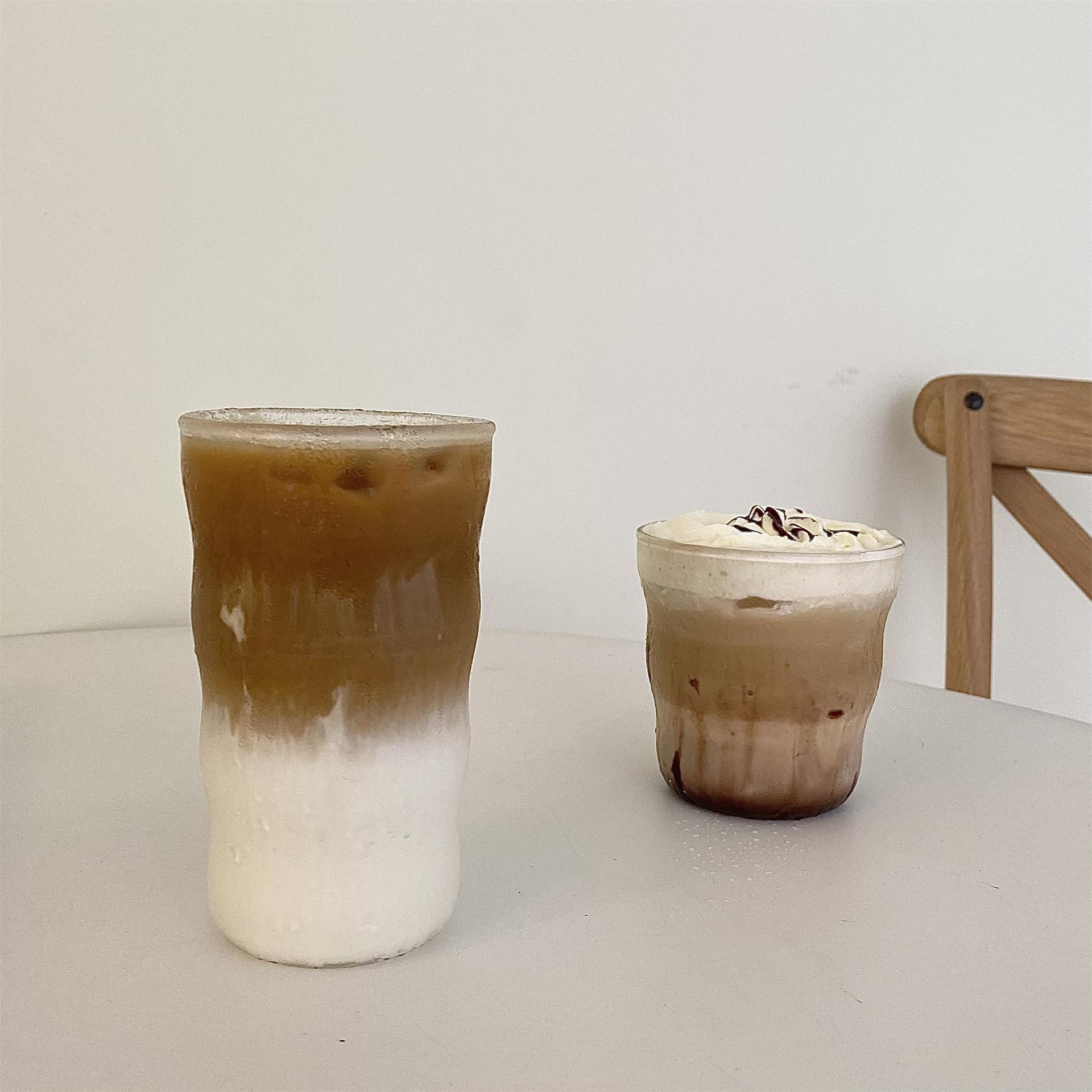 咖啡高硼硅耐热玻璃咖啡杯简约扩口冰美式拿铁杯创意冷萃饮品杯子