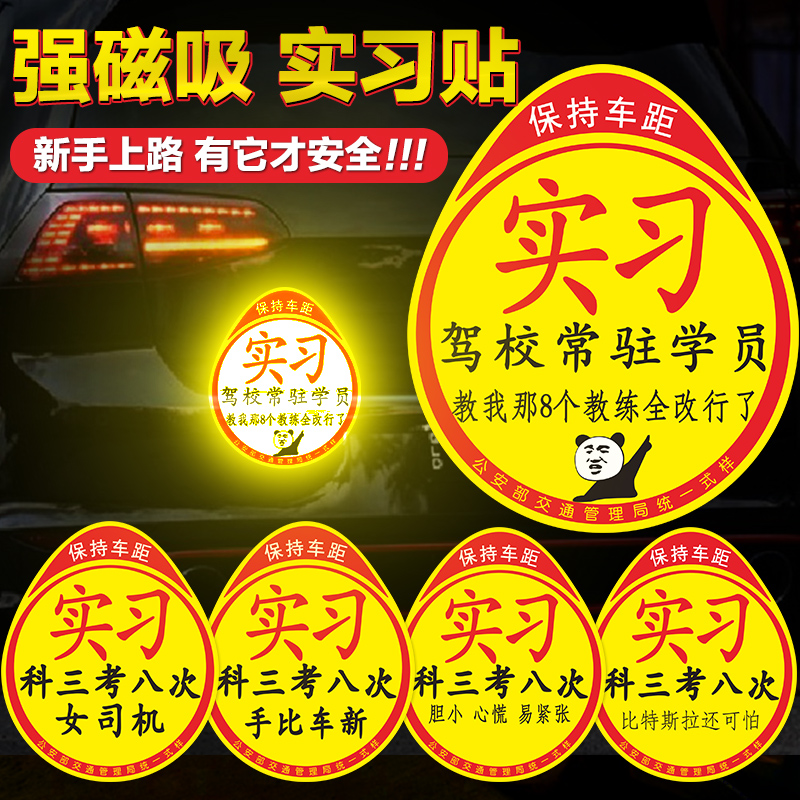 新手上路车贴纸女司机磁性车贴