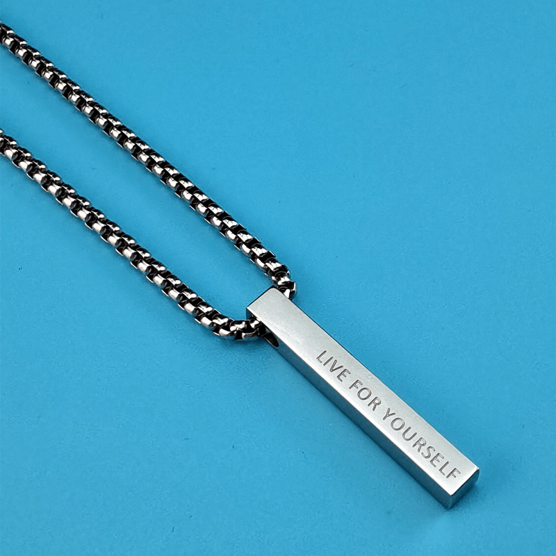 为自己而活励志方柱男女钛钢项链