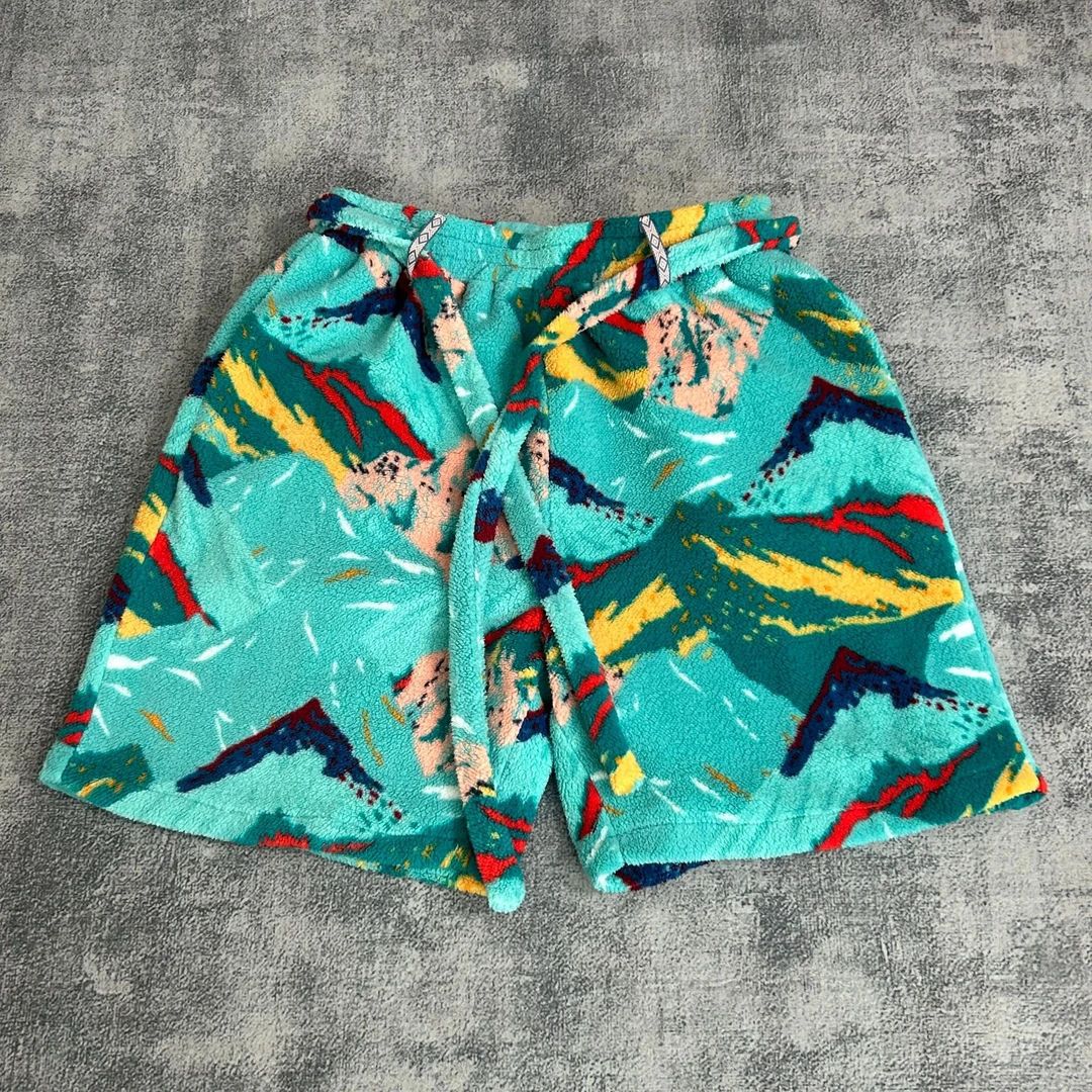 【蒂芙尼蓝脏粉夏季氛围感柔软细腻小毛毯短裤】夏季新款宽松五分