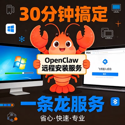 openclaw安装服务龙虾远程本地部署大模型搭建AI智能飞书接入服务