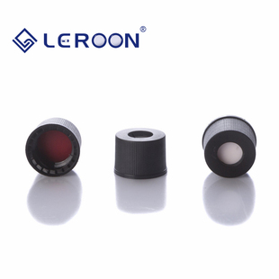 425岛津款 1.5 1.5mm黑色实心盖 样品瓶盖含垫 通用 开孔盖聚四氟乙烯PTFE硅胶垫 2ml进样瓶切口盖垫