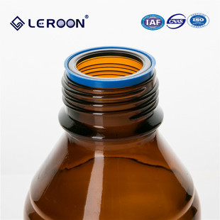 蓝盖试剂瓶用GL45 PP蓝盖 透明 蓝色倾倒环 防漏环 垫圈 O环 湖州立荣产 耐温140度 蜀牛 肖特通用