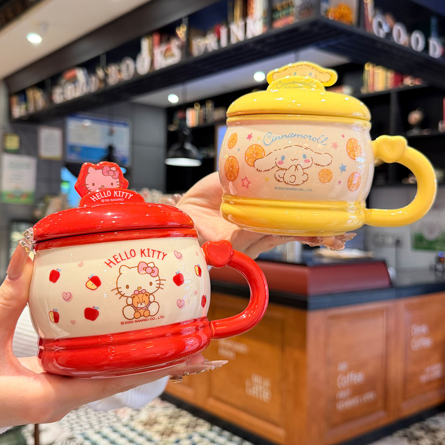 三丽鸥马克杯HelloKitty卡通陶瓷水杯办公室美乐蒂少女心生日礼物