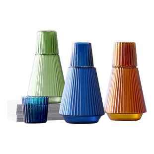 创意北欧彩色耐高温玻璃夏季家用冰箱冷凉水壶一人饮一杯一壶套装