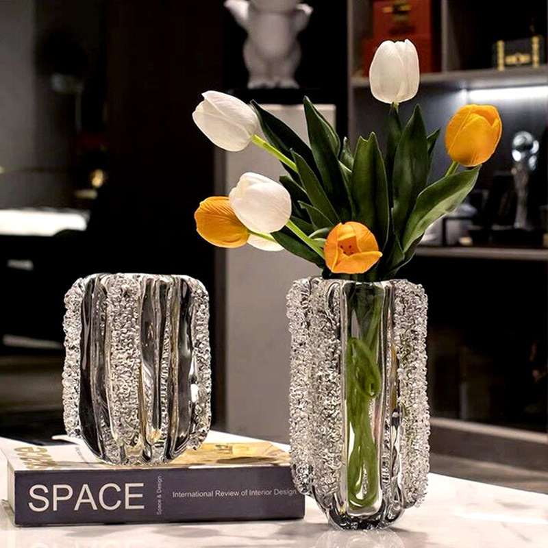 轻奢琉璃水晶玻璃花瓶水培现代创意简约餐桌电视柜客厅插花器摆件,家居饰品,花瓶,淘宝优惠券,粉丝福利购,淘宝优惠卷