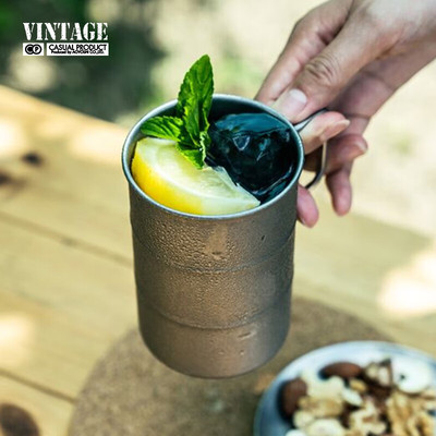 青芳日本AOYOSHI户外不锈钢马克杯水杯茶杯咖啡杯复古磨砂银杯子