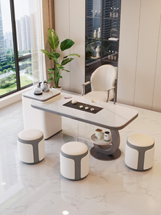 岩板阳台茶桌椅组合轻奢现代高级感烧水壶一体茶几客厅家用小茶台