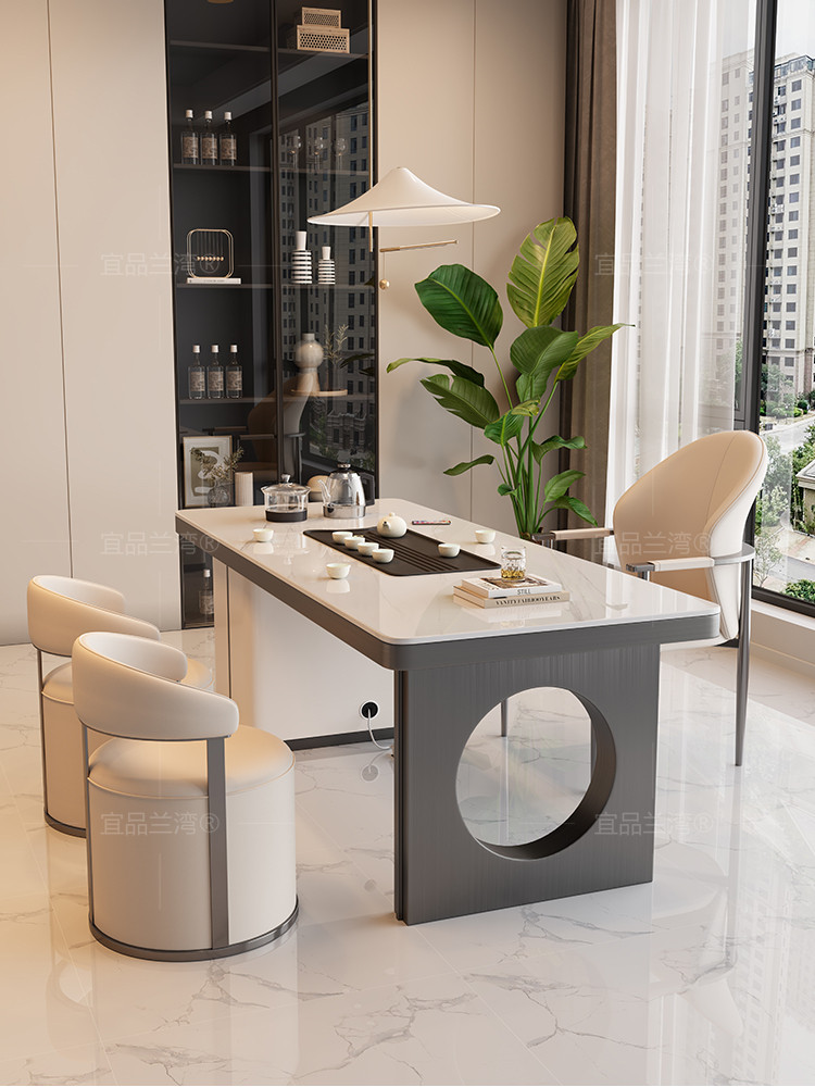 2025新古典石板茶几和椅子组合一桌五椅水壶集成嵌入式阳台茶几,住宅家具,茶几,淘宝优惠券,粉丝福利购,淘宝优惠卷