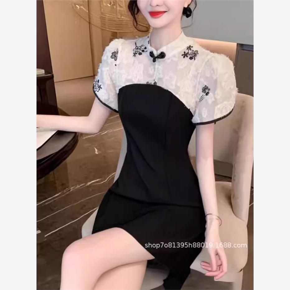 新中式改良版旗袍夏季足