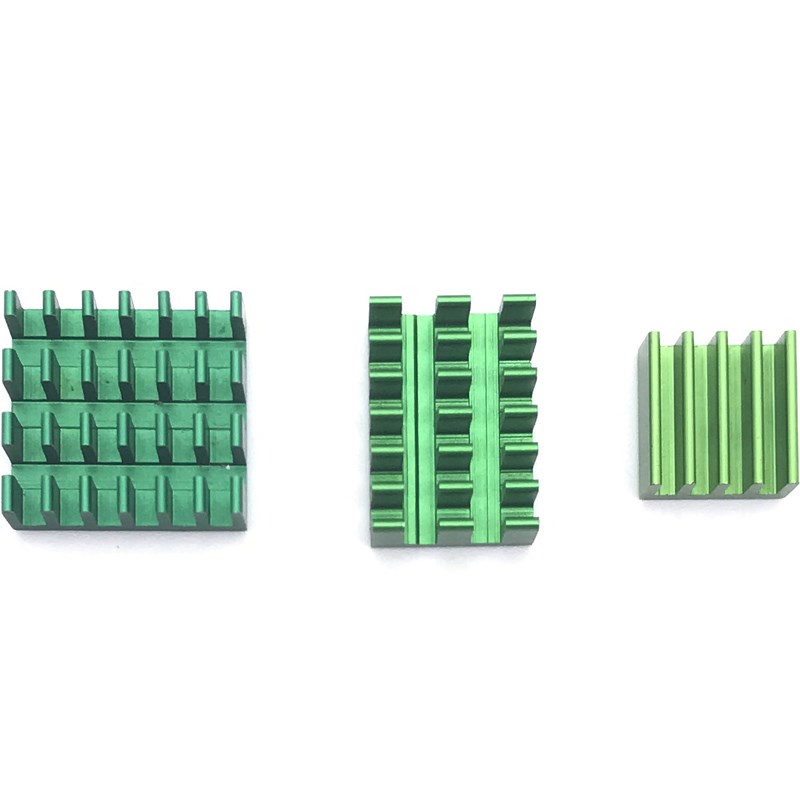 Raspberry Pi 4b 4代散热片 D阳极氧化绿色开发板PCB CPU散热器