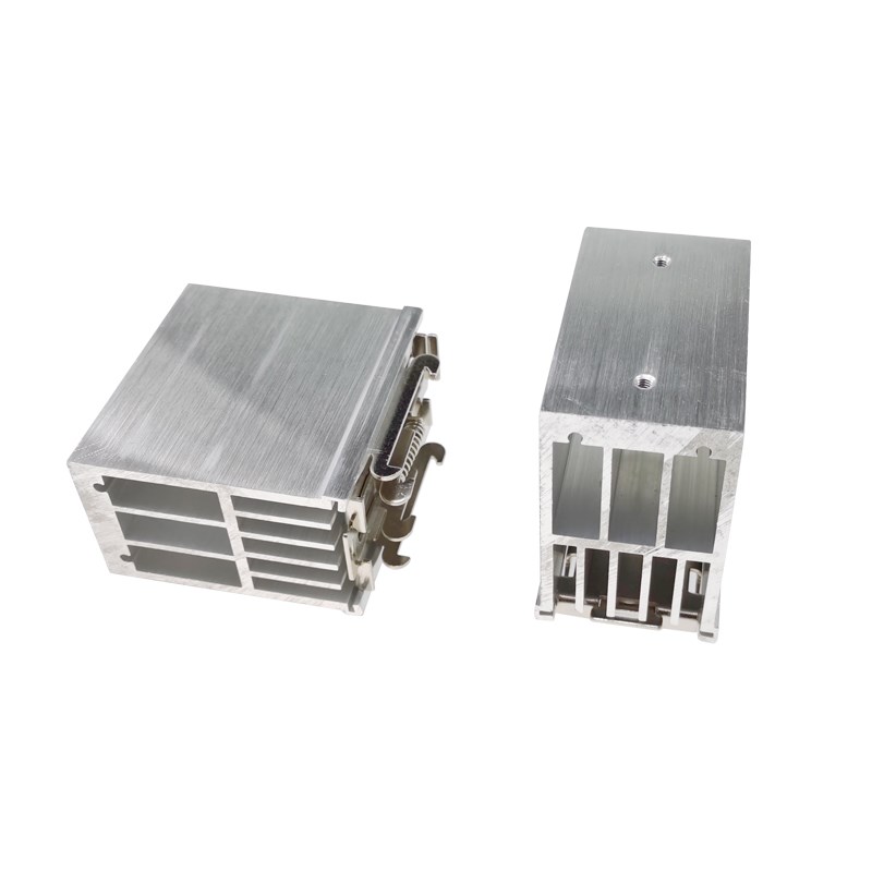 导轨式铝材散热器散热底座单相固态SSR散热片HS6075