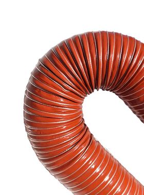 耐高温风管红色矽胶管300度50mm75mm80m硫化管热风通风软管钢丝管
