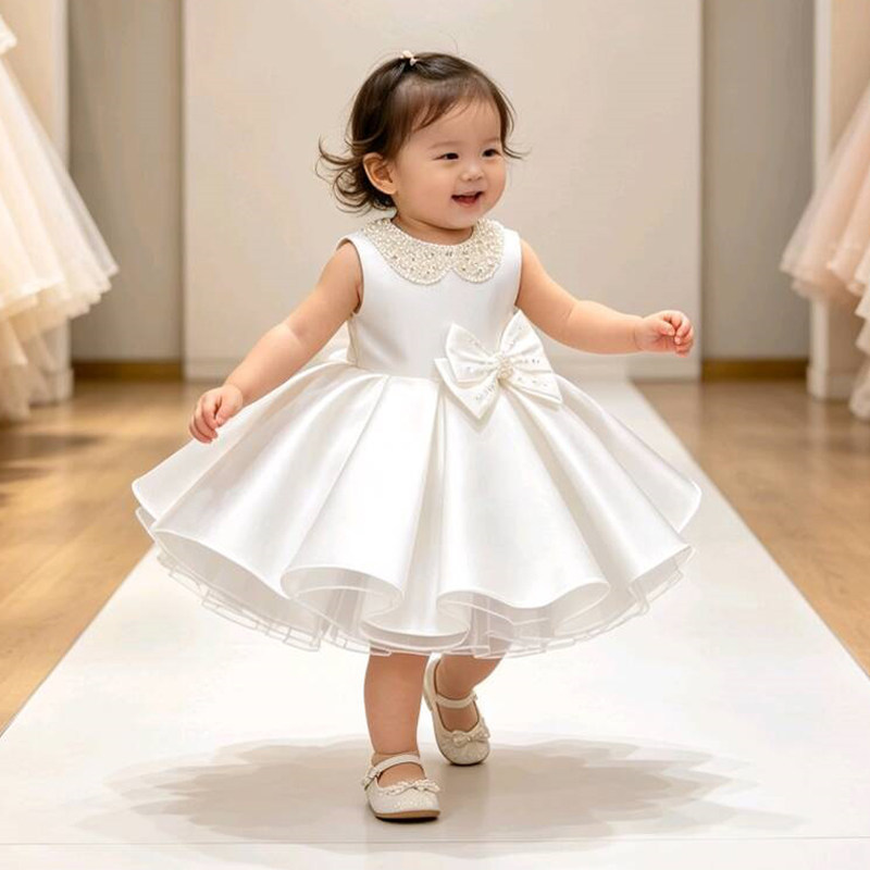 儿童婚纱花童婚礼公主裙结婚伴童女宝婴儿周岁洋气礼服蓬蓬纱女童