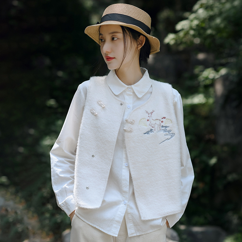 新中式女装秋冬新款国风马甲女叠