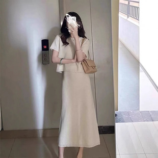 欧洲站夏装 女半身裙两件套 搭配一整套2025新款 高级感名媛气质套装