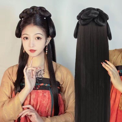 正品古风古装汉服假发一体式女发型半头套发包古装古风造型懒人发