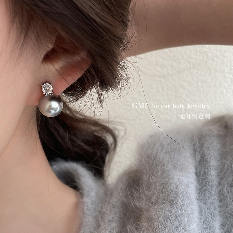 GMI珍珠锆石耳夹无耳洞女新款