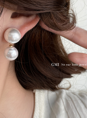 GMI珍珠无耳洞耳夹女2025新款复古耳骨夹轻奢高级感小众耳钉耳环