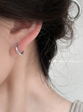 GMI素圈金属无耳洞耳夹女小众高级感蚊香盘耳环2025新款耳钉耳饰