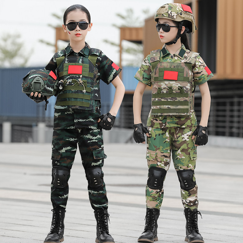 儿童迷彩服套装男童特种兵套装小学生夏令营军训服夏季短袖
