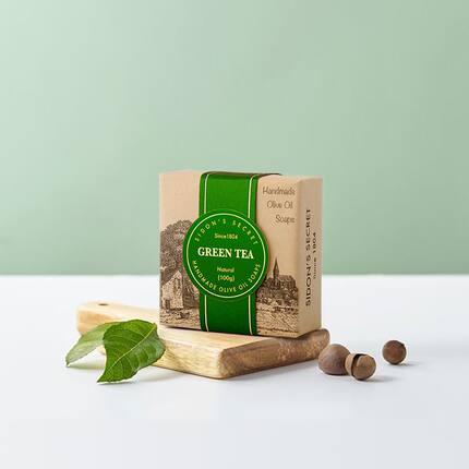 绿茶橄榄油精油皂天然手工沐浴洁面洗澡洗脸全身肥皂清洁香皂肥皂