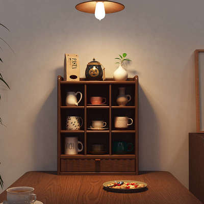 实木杯架杯子收纳置物架桌上咖啡杯壁挂格架柜子多功能桌面展示架