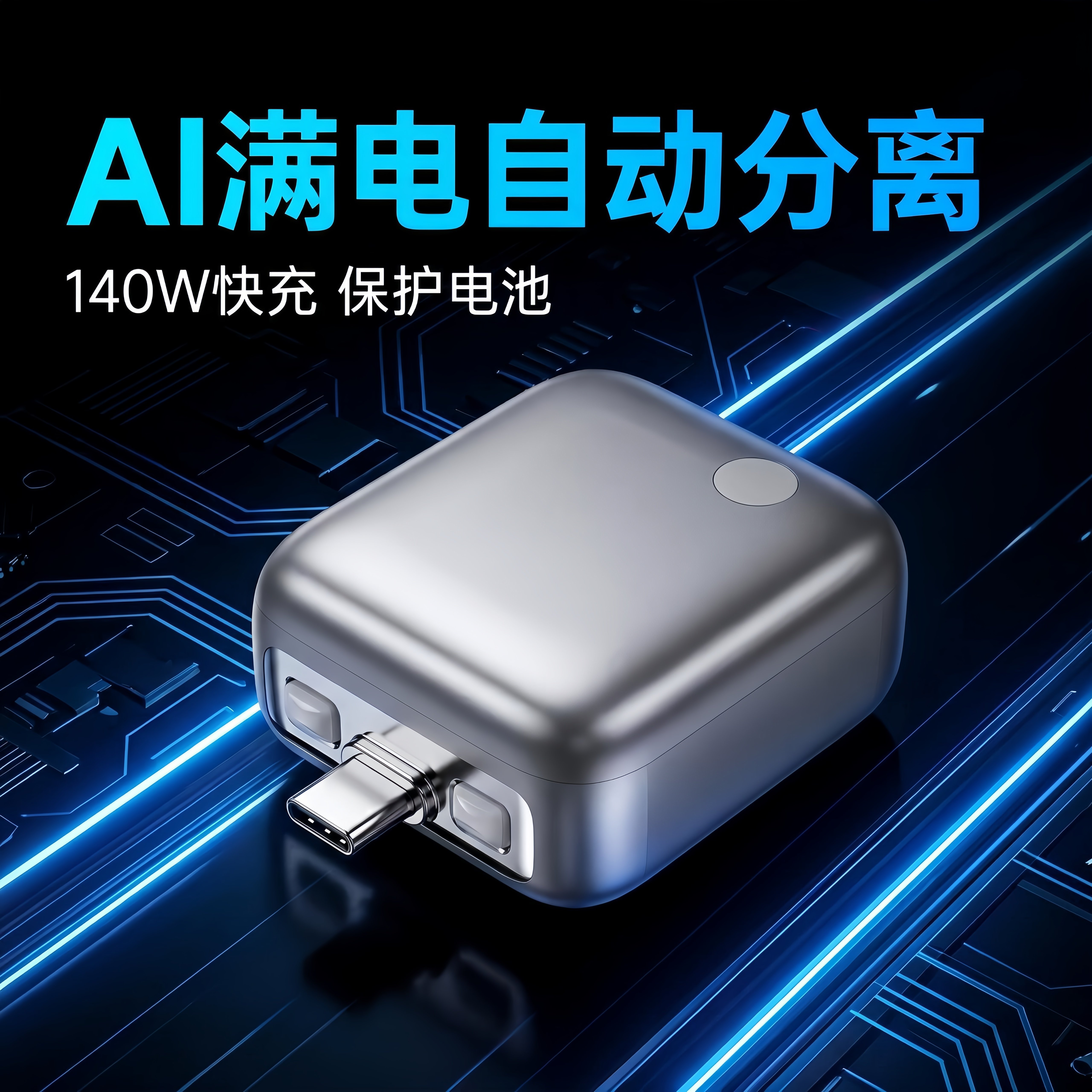 【满电分离器】自动断电充电器140W快充数据线适用于苹果17/16华为手机平板耳机电脑typec弹出防过充保护电池