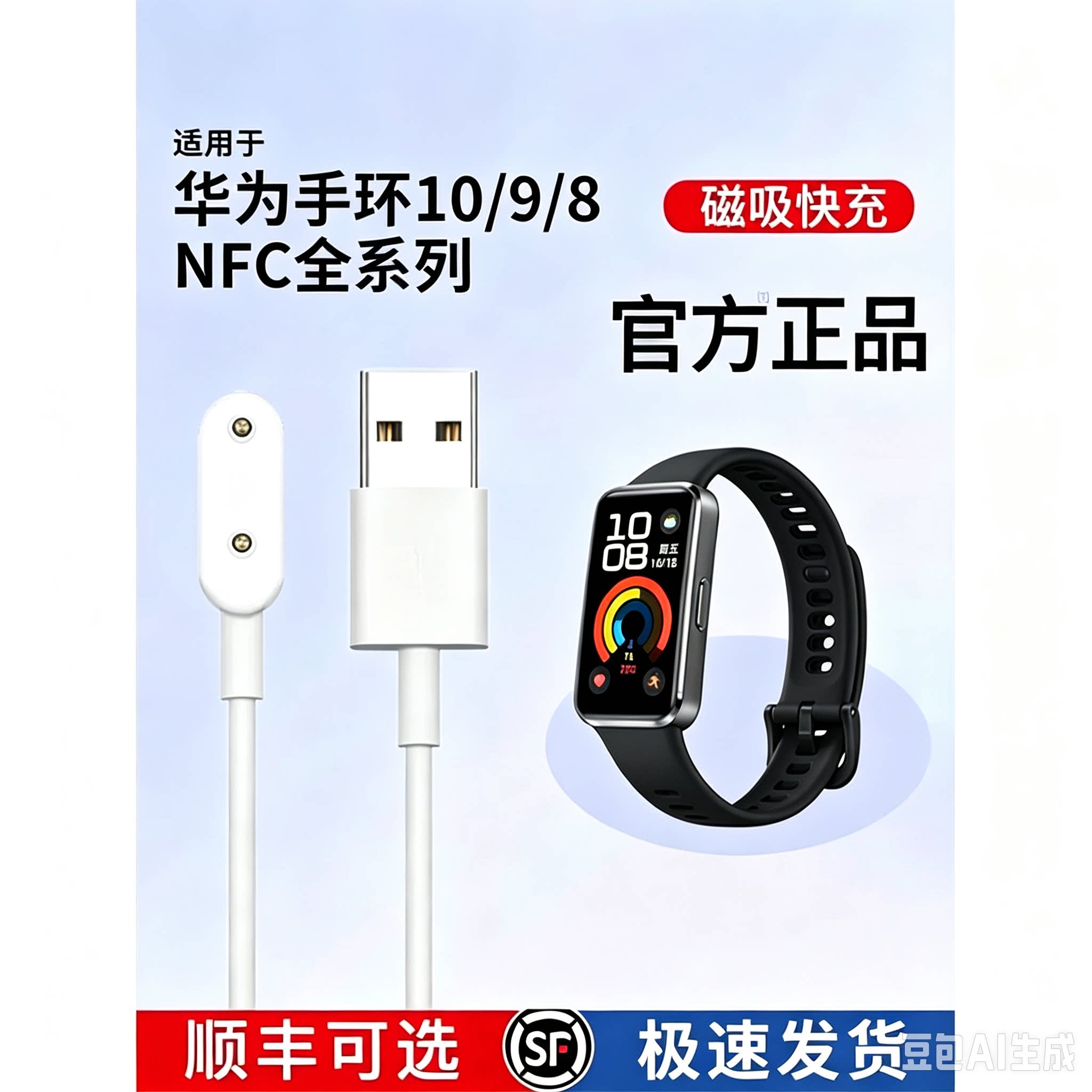 适用华为手环手表磁吸充电线底座图片