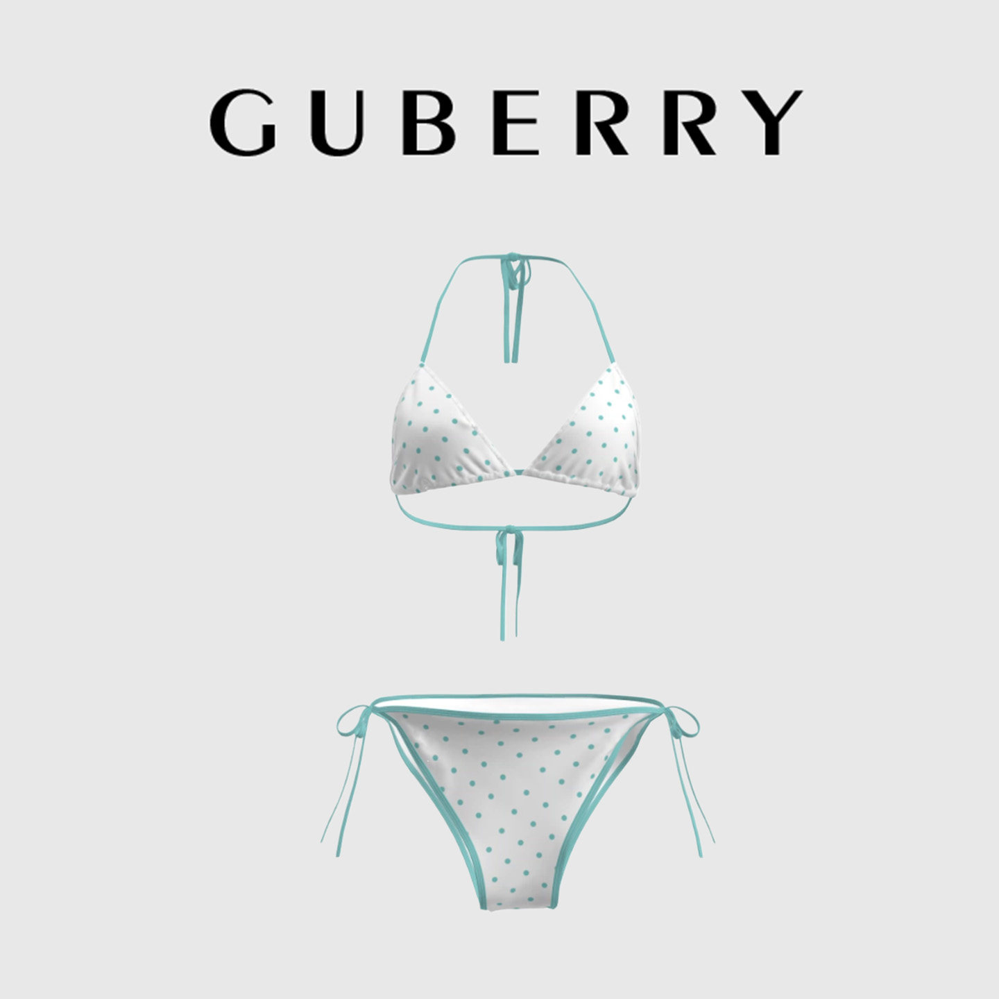 GUBERRY泳装少女波点小胸聚拢显大性感比基尼泡温泉度假分体泳衣