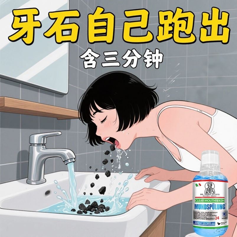 诺贝尔博士溶解口腔异物牙石漱口水洗牙齿污垢牙垢牙黄牙渍清理