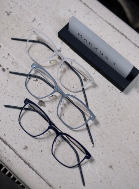 德国眼镜授权markust P1038三色玻璃纤维碳纤维商务个性轻质镜框