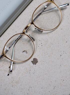 日本手造眼镜YUICHI TOYAMA U-076 胶圈香槟金文艺时尚框可配镜片