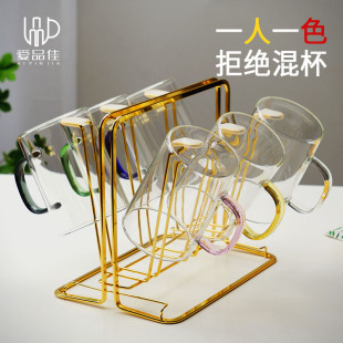 玻璃水杯家用耐高温带把茶杯家庭喝水杯子高硼硅品茗茶具把杯套装