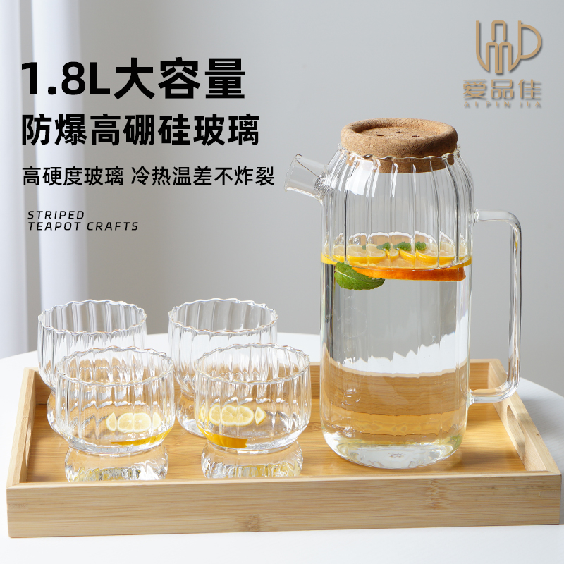 日式高硼硅玻璃冷水壶花茶果茶壶